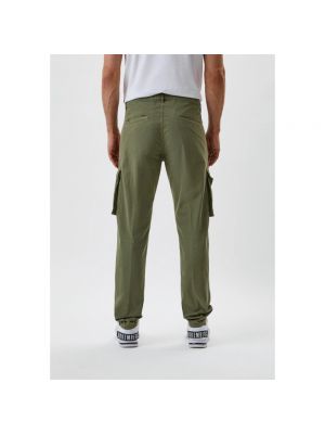 Pantalones rectos de cuero Aspesi verde
