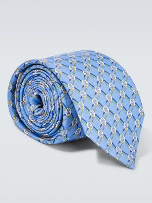 Jedwabny krawat Gucci niebieski
