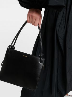 Кожаная сумка Jil Sander черная