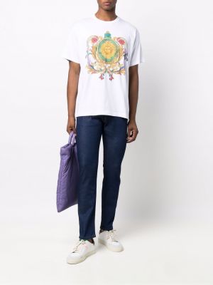T-shirt aus baumwoll mit print Versace Jeans Couture weiß