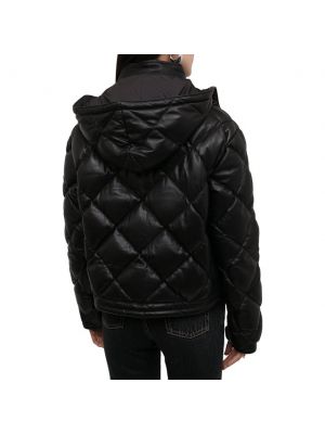 Кожаная куртка с капюшоном Saint Laurent черная