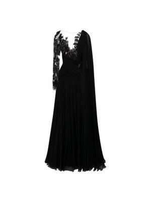 Шелковое платье с отделкой пайетками Zuhair Murad - Черный