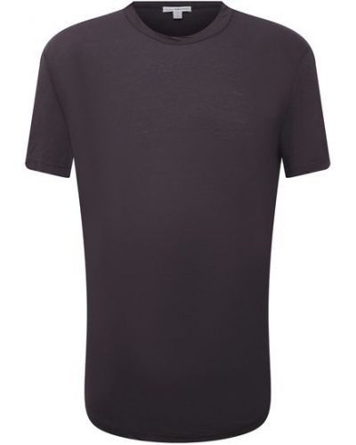 Черная кожаная футболка James Perse