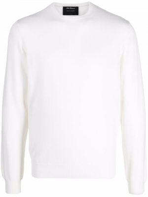 Кашмирен пуловер с кръгло деколте Dell'oglio бяло