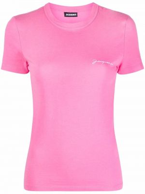 T-shirt ricamato Jacquemus rosa