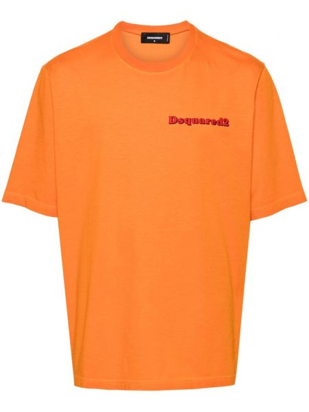 Памучна тениска Dsquared2 оранжево