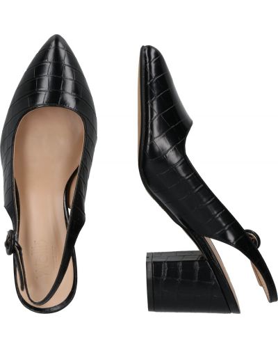 Полуотворени обувки с ток с отворена пета Wallis черно
