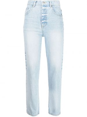 Høy midje straight jeans Sjyp blå