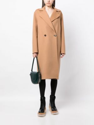 Vlněný kabát Stella Mccartney hnědý