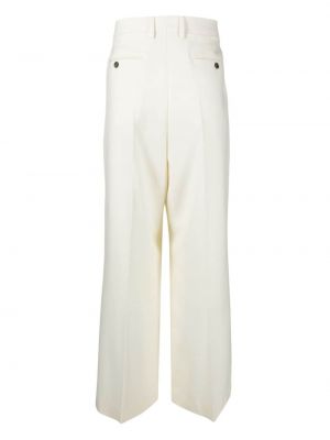 Spodnie wełniane relaxed fit plisowane Ami Paris białe