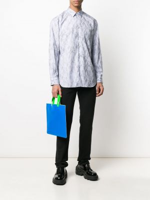 Camisa a rayas con estampado Comme Des Garçons Shirt azul