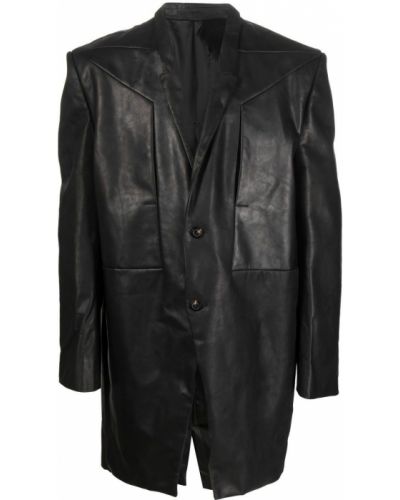 Lær lang blazer Rick Owens svart