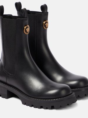 Kožené chelsea boots Versace čierna
