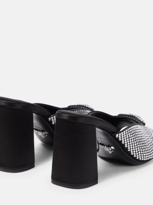 Saténové sandále Prada čierna