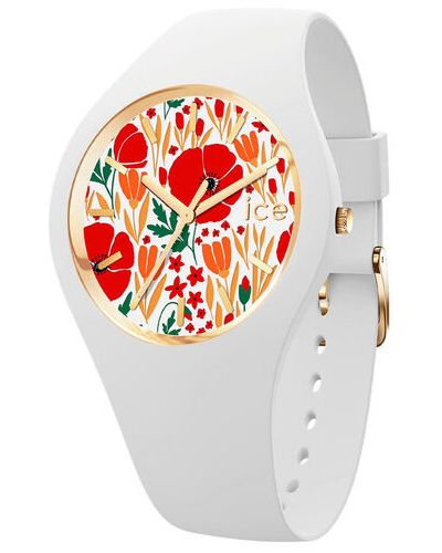 Kvetinové hodinky Ice-watch biela