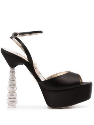 Satīna sandales ar platformu Sophia Webster melns