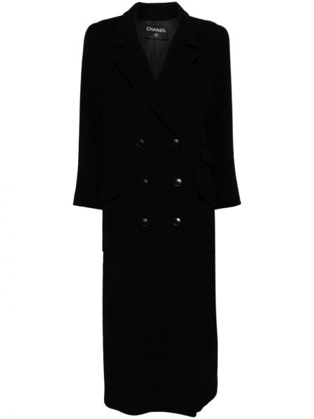 Gyapjú kabát Chanel Pre-owned fekete