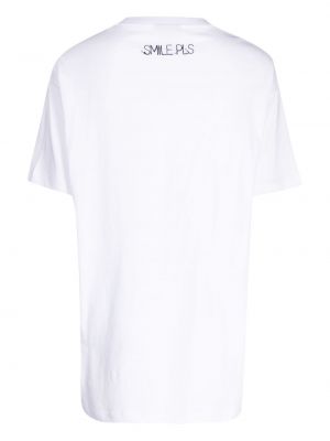Haftowana koszulka bawełniana Joshua Sanders biała