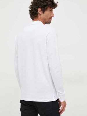 Bavlněné tričko s dlouhým rukávem s dlouhými rukávy Pepe Jeans bílé