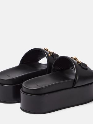 Platform talpú bőr félcipo Versace fekete