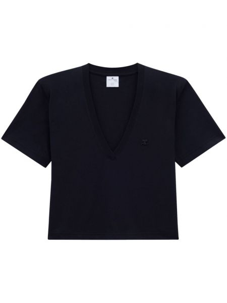 Medvilninis marškinėliai Courreges juoda