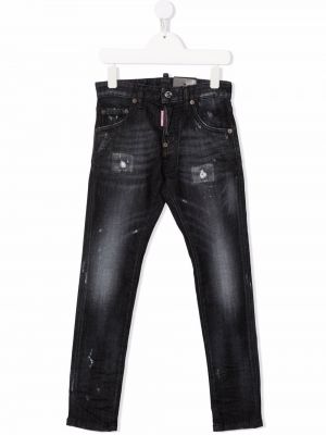 Slank nødlidende skinny jeans for jenter Dsquared2 Kids svart