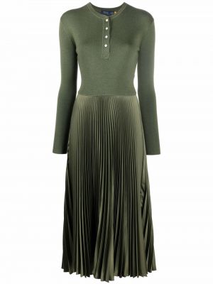 Платье миди плиссированное Polo Ralph Lauren, зеленый