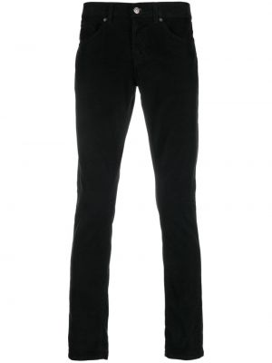 Pantaloni dritti di velluto a coste slim fit Dondup nero