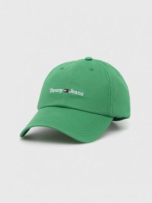 Pamučna kapa Tommy Jeans zelena