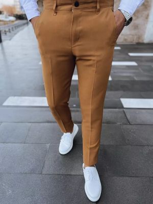 Pantaloni chino de culoare solidă Dstreet maro