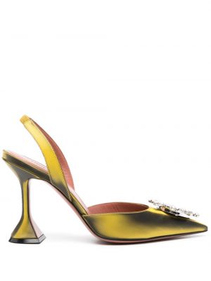 Полуотворени обувки Amina Muaddi жълто