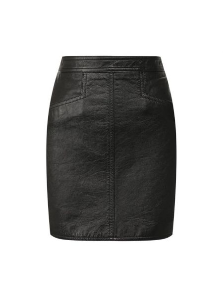 Кожаная юбка Saint Laurent, черная