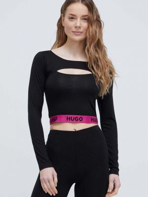 Majica z dolgimi rokavi Hugo črna