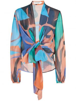 Bluza s potiskom z abstraktnimi vzorci Silvia Tcherassi oranžna