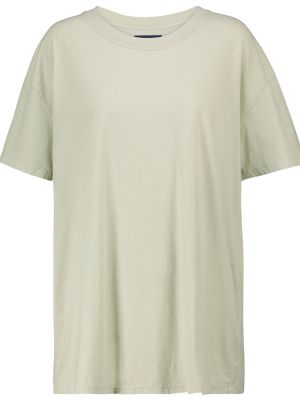 Памучна тениска от джърси Les Tien зелено