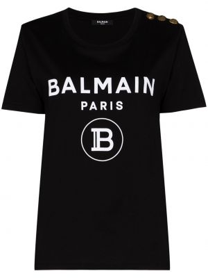 T-shirt à imprimé Balmain noir