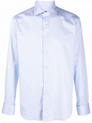 Памучна риза Canali синьо