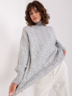 Oversize džemperis Fashionhunters pelēks