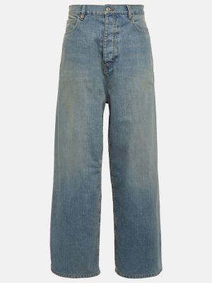 Wodoodporne proste jeansy relaxed fit Balenciaga niebieskie