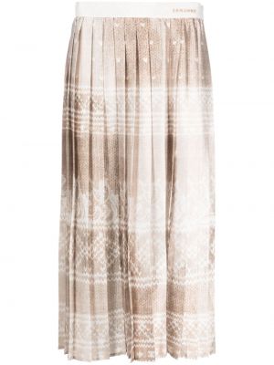 Plisované midi sukně Ermanno Firenze béžové