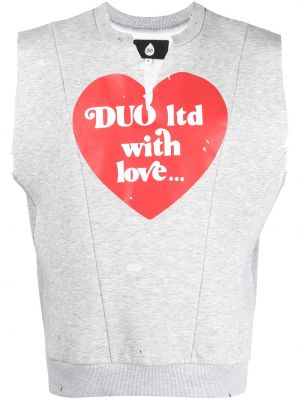 Camiseta sin mangas con corazón Duoltd gris