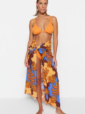 Bombažne bikini s tropskim vzorcem Trendyol