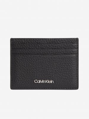 Iš natūralios odos piniginė Calvin Klein juoda