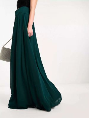 Плиссированная длинная юбка Tfnc зеленая