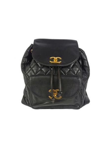 Czarny plecak skórzany Chanel Vintage