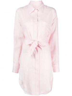 Lenvászon hosszú ruha Forte Dei Marmi Couture rózsaszín