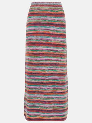 Kašmírová vlnená midi sukňa s vysokým pásom Chloã©
