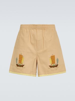 Shorts mit stickerei aus baumwoll Bode beige