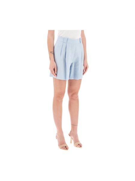 Pantalones cortos de lino plisados Blazé Milano azul