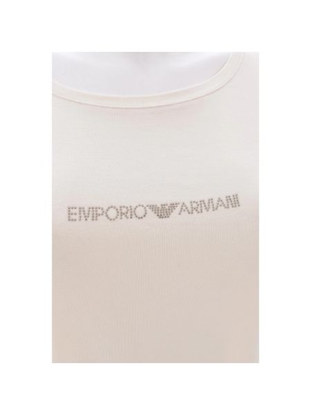 Koszulka z ćwiekami Emporio Armani beżowa